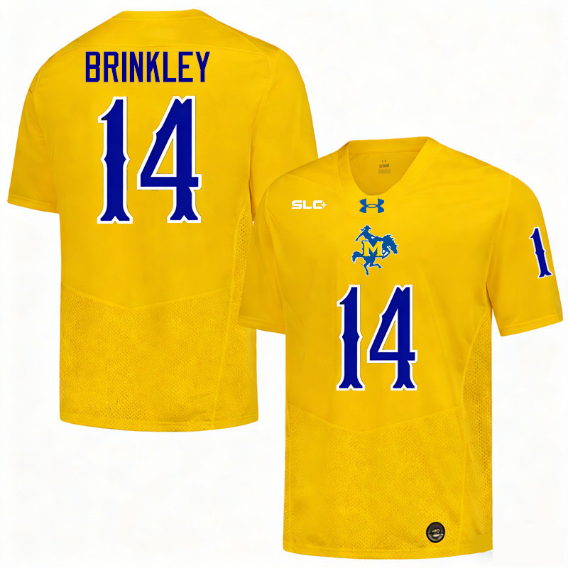 McNeese Cowboys #14 Shyaub Brinkley College Football Jerseys,Uniforms-Gold